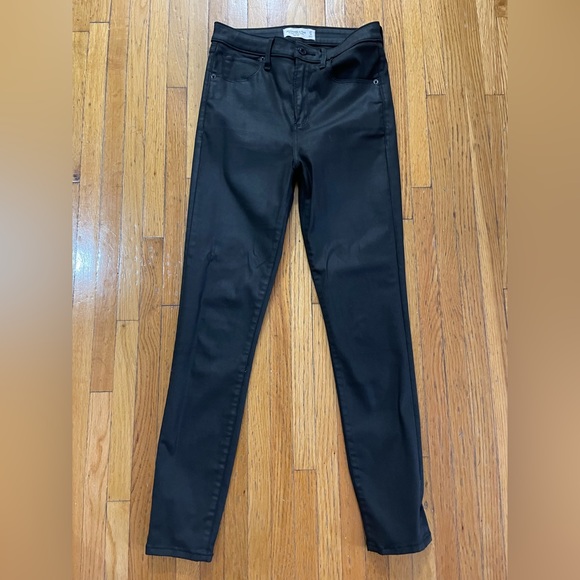 Abercrombie & Fitch Denim - Abercrombie & Fitch matte leather denim finish Skinny Jeans Ankle High Rise 27 4